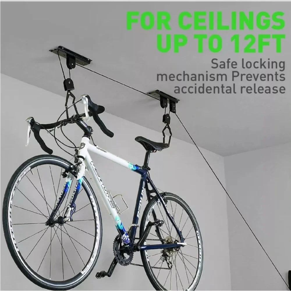 Ceiling Mounted Bike Lift Hoist “Set is For 2-Bicycles”  EUC